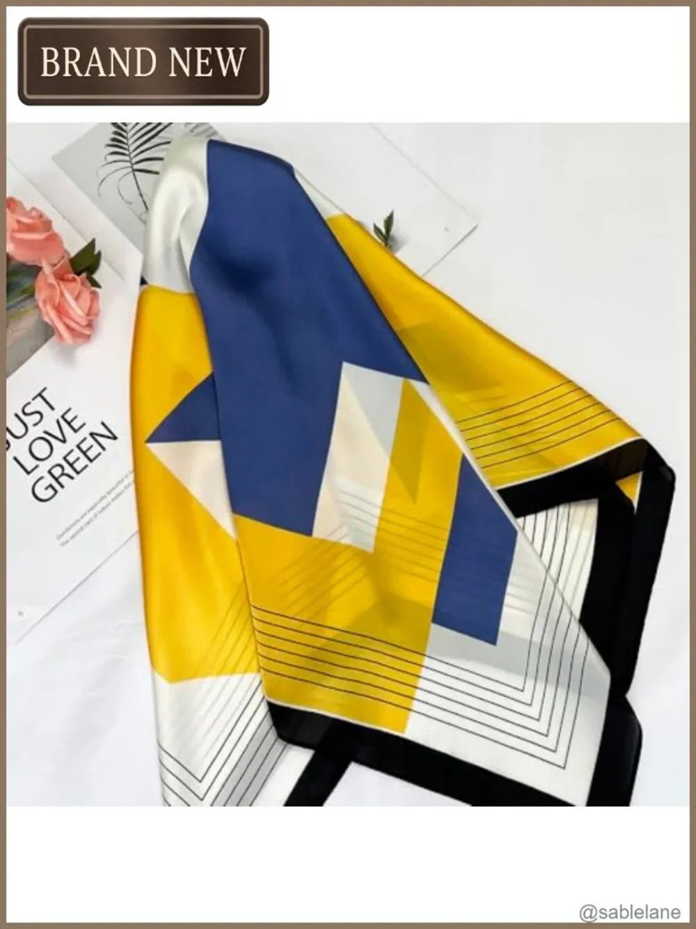 Silk Feeling Satin Square Scarf 27.5